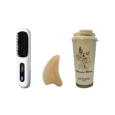 古菲斯公主请发财套装 (钛杯+直发梳+刮痧板)T5