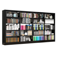 戴劲 书架学校图书馆阅览室书籍架落地资料档案架黑色白色 双面一列四