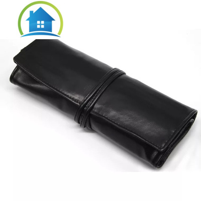 三维工匠新款12孔化妆刷收纳包软皮PU化妆师专用刷包美妆工具收纳袋卷包PU黑色12孔刷包(不含刷子）其它材质