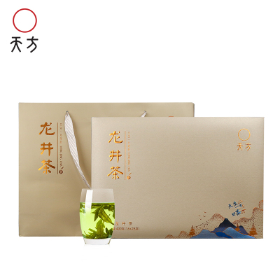 春茶安徽天方茶叶400g龙井绿茶春茶 雨前浓香型龙井 茶叶礼盒装 越州产区