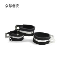 众慧创安 不锈钢连胶条喉箍 R型管夹电缆夹 直径34mm 个