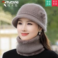 中老年人帽子女士冬季保暖加绒毛线帽针织护耳妈妈帽奶奶老太太帽