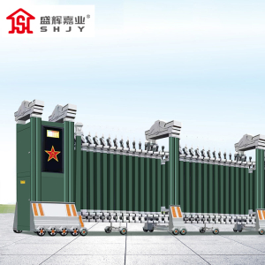 盛辉嘉业智能电动伸缩门电动大门自动推拉平移门铝合金分段门企业折叠门
