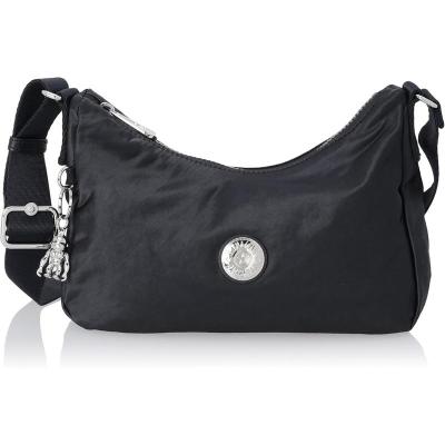 Kipling凯浦林单肩包女大容量多口袋便携耐用黑色简约金属扣饰