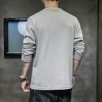 长袖T恤男士秋季新款韩版修身青少年初高中学生时尚印花秋装上衣