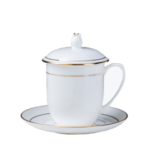 梵澜狸带杯碟陶瓷茶杯T86 个