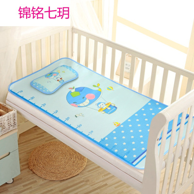 锦铭七玥新卡通冰丝凉席 夏季宝宝凉席套 婴儿床三席子C6