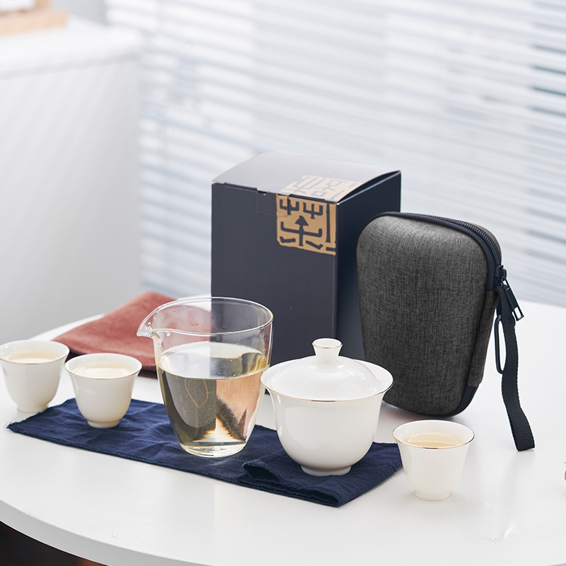 沏一杯茶 喜途-便携式旅行茶具PC812 一壶三杯一道带EVA便携包