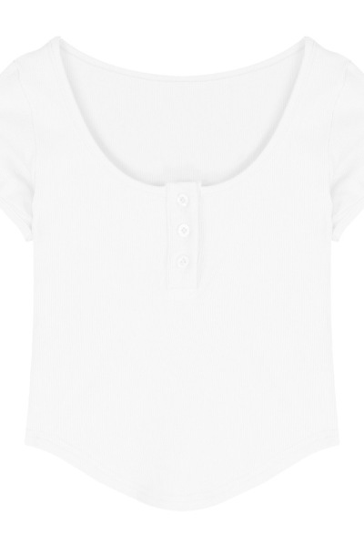 不规则T恤女装潮2025夏季新款纯欲辣妹u领漏锁骨紧身性感短袖上衣