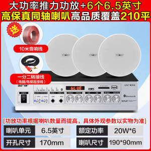 先科(SAST)功放同轴吸顶音响 6.5英寸一拖六无线蓝牙吸顶音响吊顶天花音箱嵌入式喇叭店铺专用