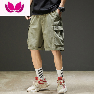 七斓工装短裤男夏季日系潮牌中裤男士宽松休闲新款潮流外穿五分裤