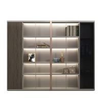 臻远ZY5042790 文件柜书柜木质储物柜资料柜大班台配套书柜 2.4米