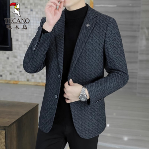 啄木鸟休闲西服男士单西外套春季新款潮牌高端商务高级小西装男款