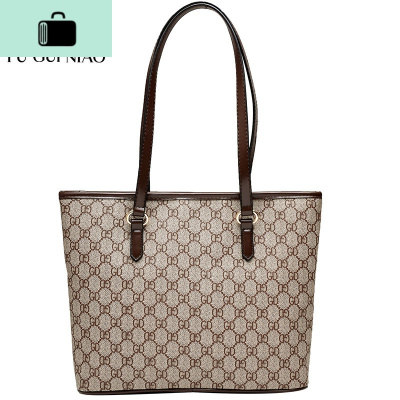 女包2020新款韩版复古印花大容量单肩包欧美时尚百搭托特包大包包NEW LAKE女士单肩包