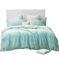 家柏饰(CORATED)家纺天丝套件素雅田园风天青莜苒天丝四件套