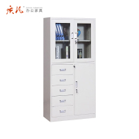 苏宁 质凡 办公家具 偏五斗文件柜储物柜带锁多门柜/ZF-WJG021/850*390*1800