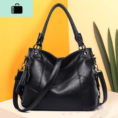 软皮妈妈包中年女包2020新款简约斜挎包大容量手提包女士单肩包包NEW LAKE女斜挎包