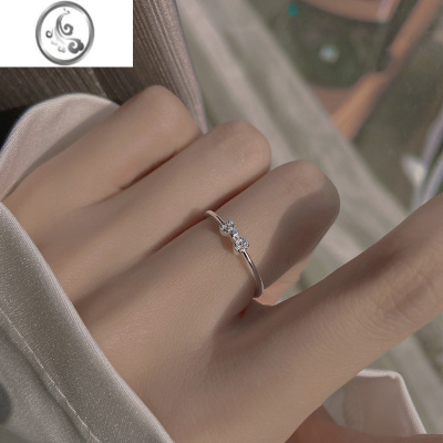 JiMi蝴蝶结戒指女轻奢小众精致不掉色简约银银百搭食指戒2023年新款潮
