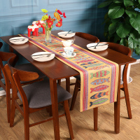 美帮汇桌旗北欧轻奢茶几电视柜欧式美式长条餐桌布艺吧台布 快乐的鱼 40*200cm9(适合150-160电视柜)