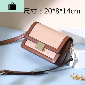 2019新款包包时尚女斜挎包简约小方包质感女包百搭2020春夏单肩包NEW LAKE 杏棕色 杏棕色