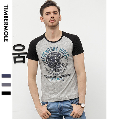 INF男装|2018春夏新品男式短袖T恤欧美精细印花舒适修身男士潮T恤