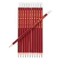 齐心 MP2023 六角带橡皮头木杆铅笔 2B 12支/盒 黑