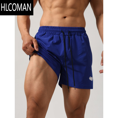 HLCOMAN运动短裤男健身速干三分裤梭织肌肉训练狗弹力跑步3分裤口袋拉链