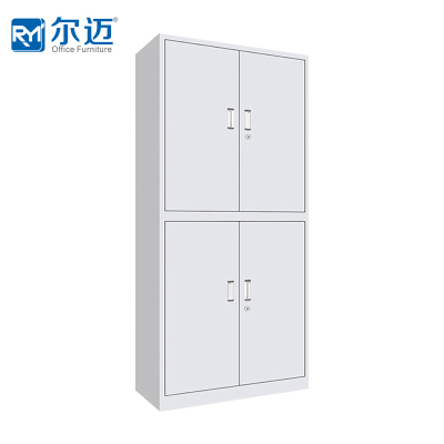 尔迈 文件柜铁皮柜办公柜钢制资料柜储物柜带锁钢制档案柜 通双节柜