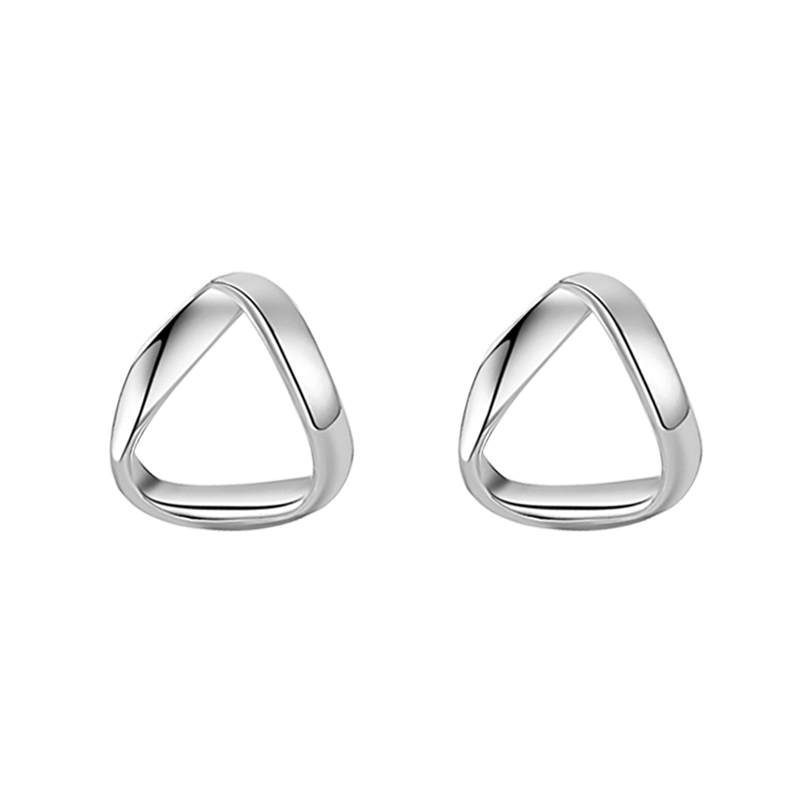 925纯银三角形耳环男女高级感耳钉简约小巧冷淡风耳饰网红送女朋友老婆情人节七夕生日礼物