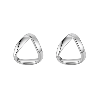 925纯银三角形耳环男女高级感耳钉简约小巧冷淡风耳饰网红送女朋友老婆情人节七夕生日礼物