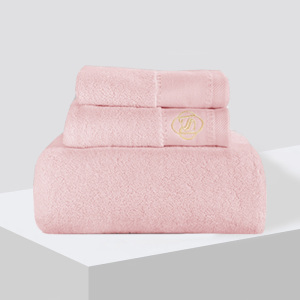 LA MAISON DE SASHA 32支纯棉加厚超强吸水男女家用三件套精梳绣花方巾毛巾浴巾套装