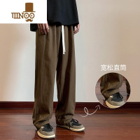 YANXU工装裤男士夏季新款宽松直筒日系潮牌薄款垂感男生休闲长裤子