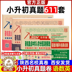 [醉染正版]2024年小升初真题卷语文数学英语小学毕业升学真题详解陕西著名重点中学招生分班考试卷西安五大名校真卷五六年级