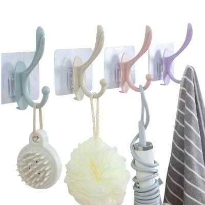 挂钩强力粘钩粘胶门后挂钩挂衣架免打孔壁挂墙上挂衣钩承重衣帽钩6个装