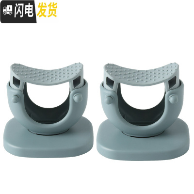 三维工匠无痕粘胶挂拖把夹置物架卫生间墙壁挂钩免打孔强力扫把卡扣固定架 升级版绿色[2个装]