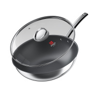 三禾炒锅32cm耐磨持久不粘导热均匀0涂层禾庚不粘锅LC32S11