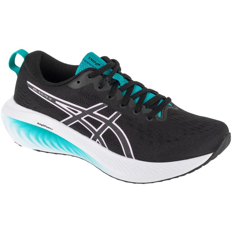 ASICS跑步鞋女缓震稳定支撑舒适贴合灵活性高黑色网纱面料
