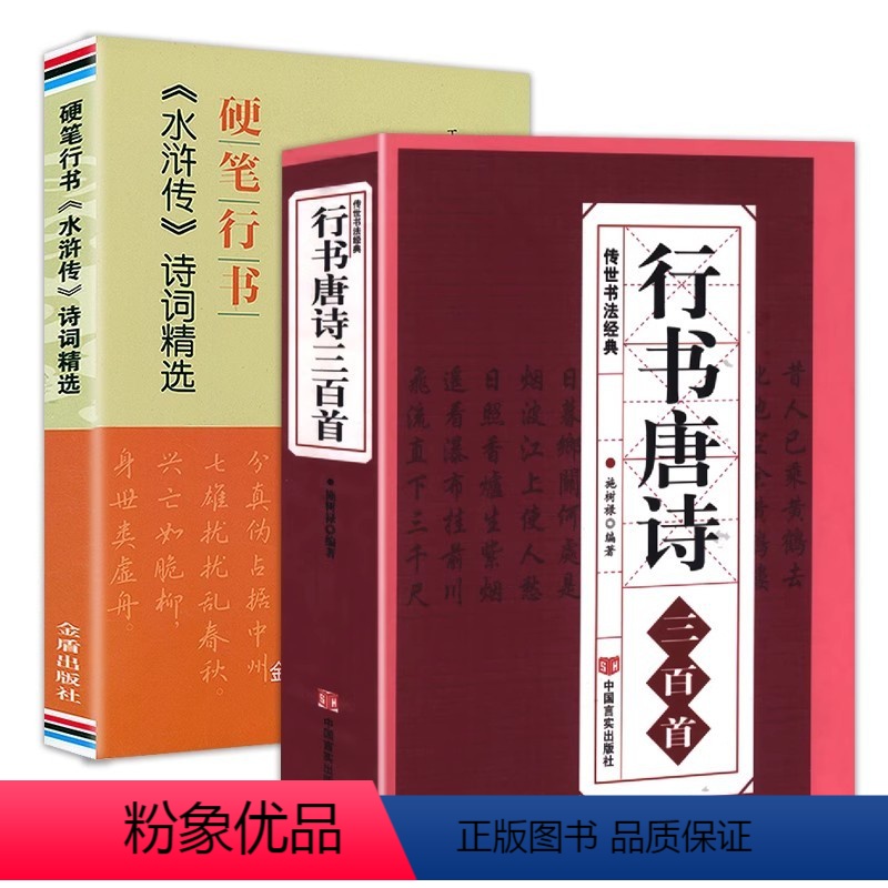 [正版]行书唐诗三百首+硬笔行书《水浒传》诗词精选 书法大字典毛笔字帖王羲之颜真卿赵孟頫行书集字古诗毛笔书法名家书法作