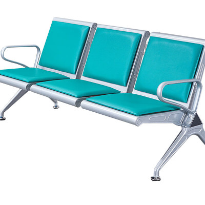 锦北 钢制排椅机场椅加固加厚医院长椅候诊椅连排输液等候椅 A款三皮面