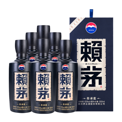 赖茅 传承蓝 53度 500ml*6瓶装 整箱 酱香型白酒 贵州茅台酒