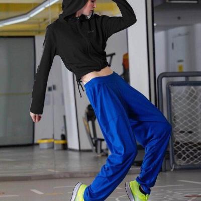 珂卡慕(KEKAMU)春秋新款瑜伽服两件套女高端显瘦码健身运动跑步套装黑+蓝S