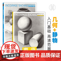 素描静物几何形体临摹画册套装书籍敲门砖石膏美术零基础入门教程自学初学者铅笔结构单体组合手绘练习册绘画成人教材诀窍范本经典