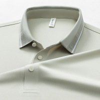 春夏新款男士短袖T恤简约翻领青年舒适休闲纯色透气薄款男装