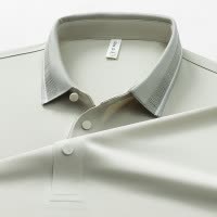 春夏新款男士短袖T恤简约翻领青年舒适休闲纯色透气薄款男装