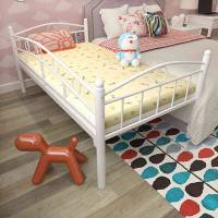 三面床幼儿床男孩女孩单人床铁艺公主床环保无油漆带护栏