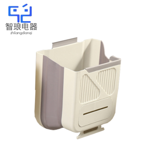 万允 家用可折叠壁挂式垃圾桶 灰白 10L/个