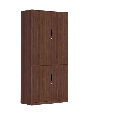 迅迈 经典胡桃木不等通双节 文件柜 钢制铁皮柜 办公资料档案柜 带锁柜储物 矮柜木纹书柜