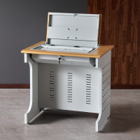 臻远 ZY-DZ-FZZ-01 翻转桌显示器隐藏式培训桌 1200*600*750 原木色