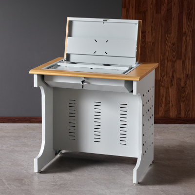 臻远 ZY-DZ-FZZ-01 翻转桌显示器隐藏式培训桌 1200*600*750 原木色