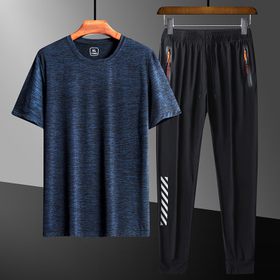 妖艺跑步运动套装男休闲男士健身服运动短裤速干短袖户外运动装